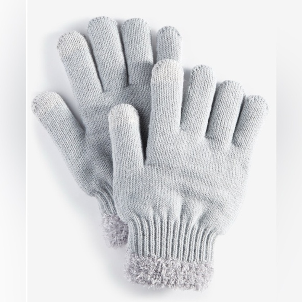 Women’s rib stitch fuzzy cuff gloves